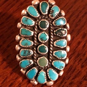 Zuni turquoise ring, gorgeous! Sz 6